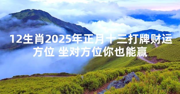 12生肖2025年正月十三打牌财运方位 坐对方位你也能赢